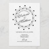 Doodle Hearts Frame Script Wedding Kaart (Voorkant)