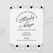 Doodle Hearts Frame Script Wedding Kaart (Voorkant)