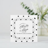 Doodle Hearts Frame Script Wedding Kaart (Staand voorkant)