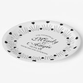 Doodle Hearts Frame Script Wedding Papieren Bordje (Gekanteld)