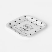 Doodle Hearts Frame Script Wedding Papieren Bordje (Gebogen)