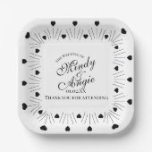 Doodle Hearts Frame Script Wedding Papieren Bordje (Voorkant)