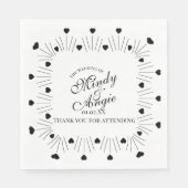 Doodle Hearts Frame Script Wedding Servet (Voorkant)