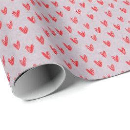Doodle Hearts Gift Wrap - Perfect voor Valentijn's Cadeaupapier