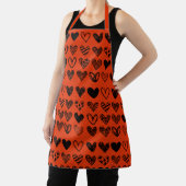 Doodle Hearts Hand-Drawn Illustratie Apron Schort (Insitu)