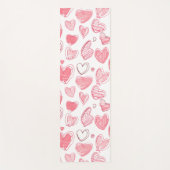 Doodle Hearts On White Yogamat (Voorkant)