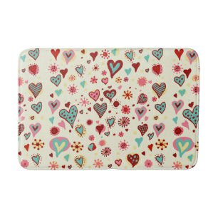 Doodle Hearts Patroon Badmat