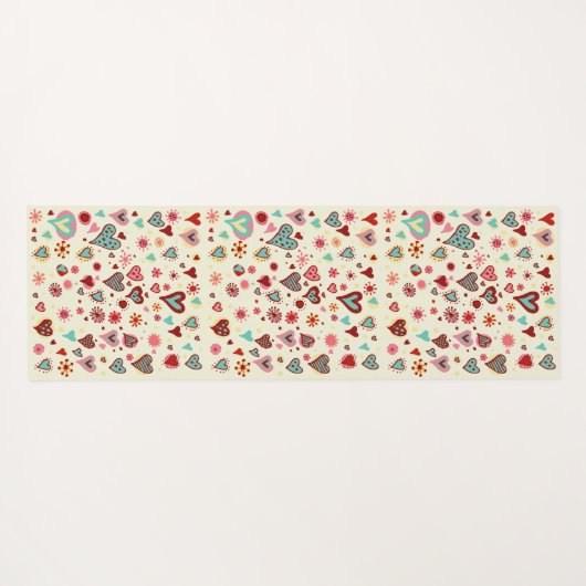 Doodle Hearts Patroon Yogamat (Achterkant (horizontaal))