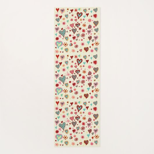 Doodle Hearts Patroon Yogamat (Achterkant)