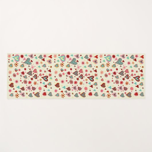 Doodle Hearts Patroon Yogamat (Voorkant (horizontaal))