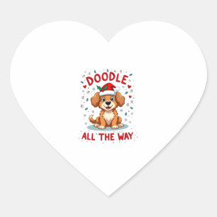 Doodle helemaal leuk Grappige Goldendoodle Kerstma Hart Sticker