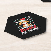 Doodle helemaal leuk Grappige Goldendoodle Kerstma Kartonnen Onderzetters (Schuin)