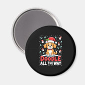 Doodle helemaal leuk Grappige Goldendoodle Kerstma Magneet (Voorkant / Achterkant)
