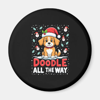 Doodle helemaal leuk Grappige Goldendoodle Kerstma Magneet