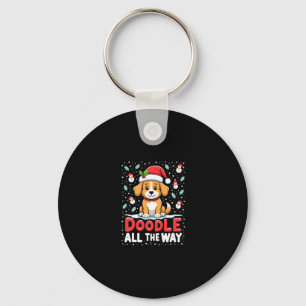 Doodle helemaal leuk Grappige Goldendoodle Kerstma Sleutelhanger
