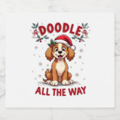 Doodle helemaal leuk Grappige Goldendoodle Kerstma Sparkling Wijnetiket (Enkel label)