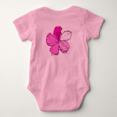 Doodle Hibiscus Baby Creeper Romper (Achterkant)