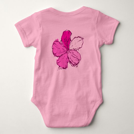 Doodle Hibiscus Baby Creeper Romper (Achterkant)
