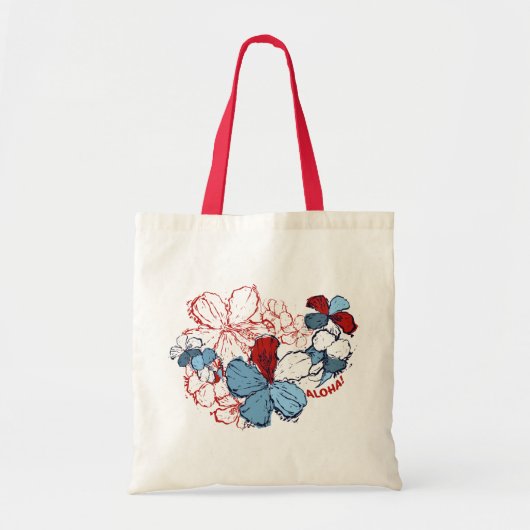 Doodle Hibiscus Canvas tas (Voorkant)