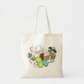 Doodle Hibiscus Canvas tas (Voorkant)