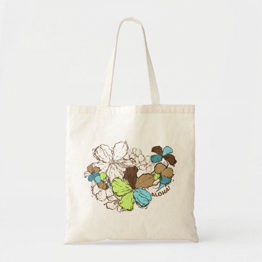 Doodle Hibiscus Canvas tas (Voorkant)