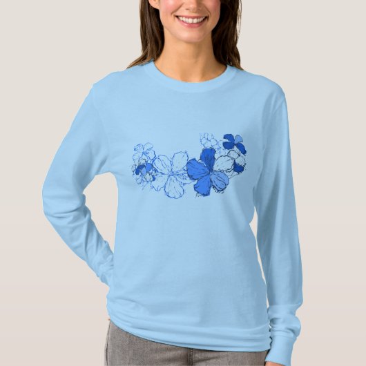 Doodle Hibiscus Dames T-shirt (Voorkant)