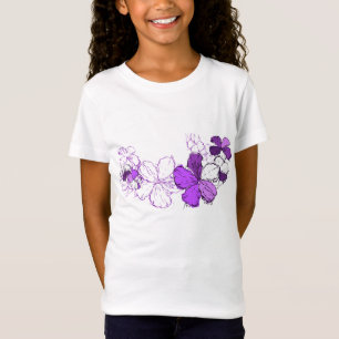 Doodle Hibiscus Hawaïaans Bloemen Illustratie T-shirt