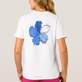 Doodle Hibiscus Hawaïaans Bloemen Illustratie T-shirt (Achterkant)