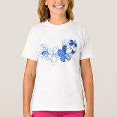 Doodle Hibiscus Hawaïaans Bloemen Illustratie T-shirt (Voorkant)