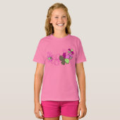 Doodle Hibiscus Hawaïaans Bloemen Illustratie T-shirt (Voorkant volledig)