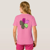 Doodle Hibiscus Hawaïaans Bloemen Illustratie T-shirt (Achterkant volledig)