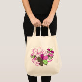 Doodle Hibiscus Kruidenier Tas (Voorkant (product))