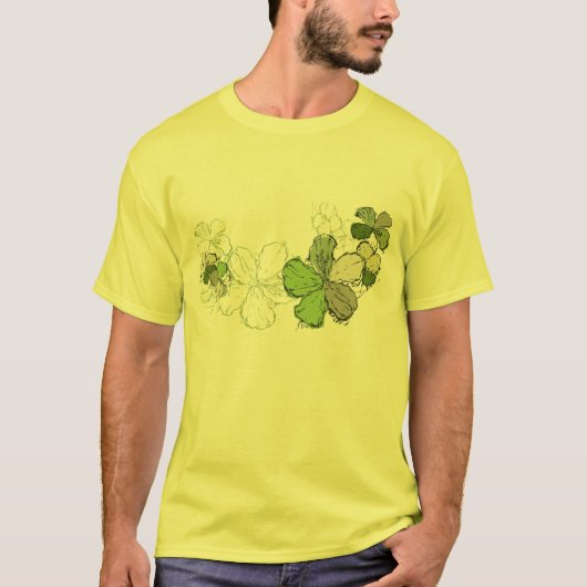 Doodle Hibiscus Mannen T-shirt (Voorkant)