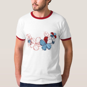Doodle Hibiscus Mannen T-shirt