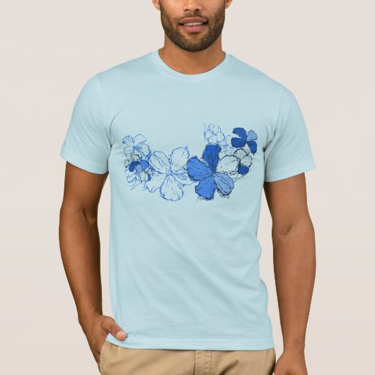 Doodle Hibiscus Mannen T-shirt (Voorkant)