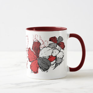 "Doodle Hibiscus" Mok in het rood