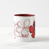 "Doodle Hibiscus" Mok in het rood (Midden)