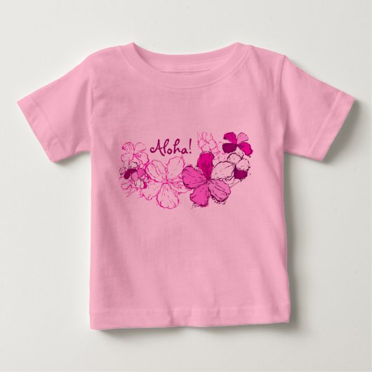Doodle Hibiscus Toddler T-shirt (Voorkant)