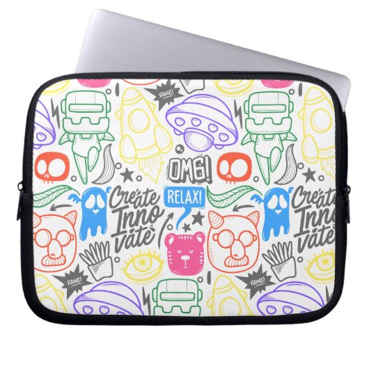 Doodle Hoesje voor laptop en tablet Laptop Sleeve (Voorkant)