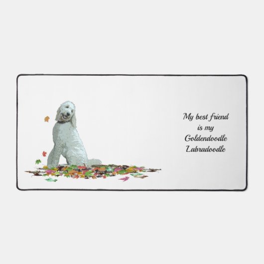 Doodle hond in bladeren bureaumat (Voorkant)