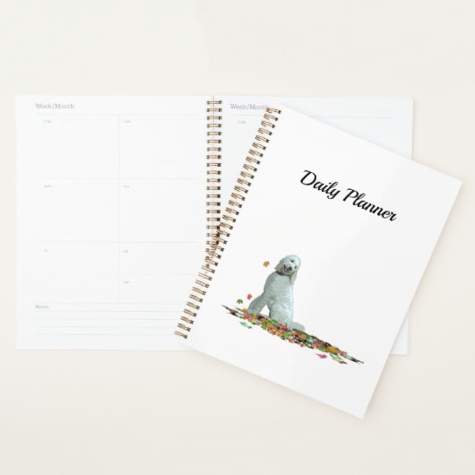 Doodle hond in bladeren dagelijkse planner (Display)
