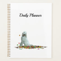 Doodle hond in bladeren dagelijkse planner