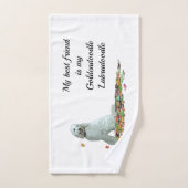 Doodle hond in bladeren handdoek (Handdoek)