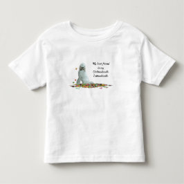 Doodle hond in bladeren peuter T-shirt