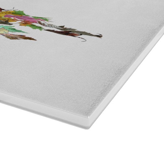 Doodle hond in bladeren snijplank (Hoek)