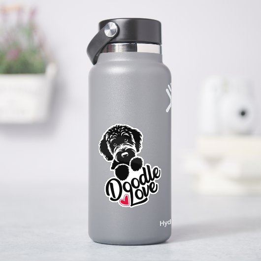 Doodle hond liefde sticker (HydroFlask)