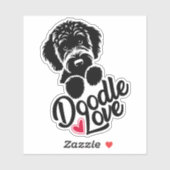 Doodle hond liefde sticker (Vel)