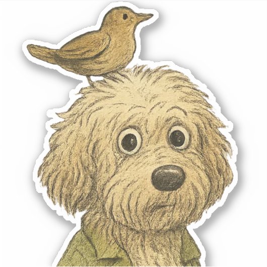 Doodle hond met Sticker (Voorkant)