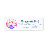 Doodle hond retouradres label stickers (Voorkant)