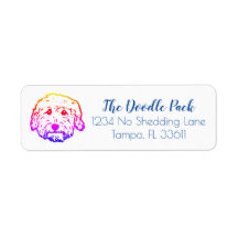 Doodle hond retouradres label stickers